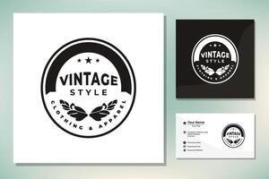 Classic Vintage Retro Label Badge Stamp logo design for Cloth Apparel vector