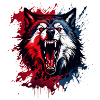 AI generated illustration of a wolf's face, good for t-shirts png