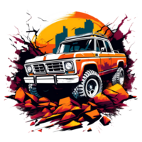 AI generated off-road car illustration for t-shirt images png