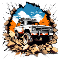 AI generated off-road car illustration for t-shirt images png