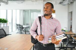 Portrait of african university student in class looking at camera photo