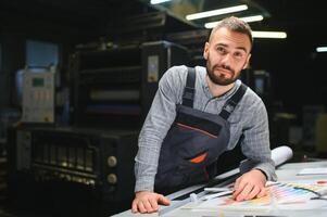 Portrait of a printing house worker photo