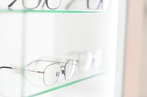 eye glasses on the shelf photo