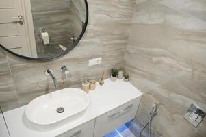 interior of the shower room Modern house with contemporary interior photo