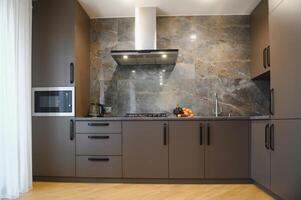 Beautiful Modern Kitchen in a Luxury Apartment. photo