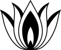 Lotus flower doodle icon Engrawing vector