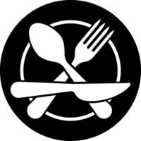 Stencil fork spoon knife icon Food clipart Vector illustration