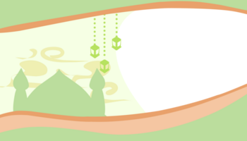 fundo tema do Ramadã e muçulmano feriados com silhuetas do verde mesquitas e verde ondas. png