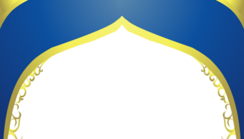 Ramadan and Muslim holidays themed background with a mosque dome in gradient blue and gold lines png