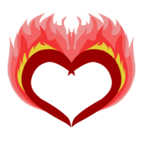 A fiery love shape photo call design. Perfect for social media, background, website wallpaper, photo call. png