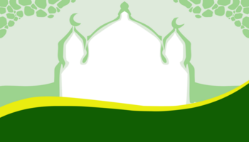 de bakgrund tema är ramadan och islamic högtider, med en bild av en grön moské dörr. png