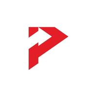 letter p triangle arrow up logo vector