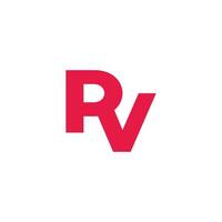 rv simple linked geometric logo vector