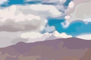 sky cloud mountain digital paint background vector