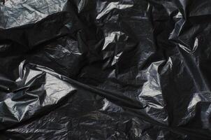 Crumpled Texture of Color Plastic Bag photo