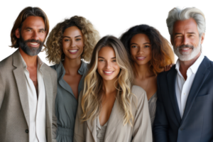 AI generated Portrait of successful group of business people at modern office looking at camera isolated isolated on transparent background png