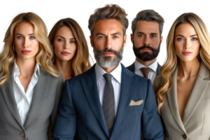 AI generated Portrait of successful group of business people at modern office looking at camera isolated isolated on transparent background png