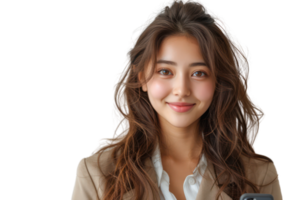 AI generated Asian businesswoman smiling at the camera Isolated on a transparent background. png