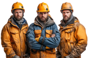 AI generated Group of workman in style isolated on transparent background. png