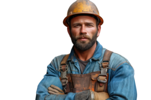 AI generated A workman in style isolated on transparent background. png