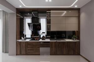 moderno cocina interior con mueble cocina interior diseño atractivo foto