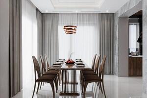 Luxury Dining Set placement In Dining Room with a Wonderful Window Decor lifestyle photo