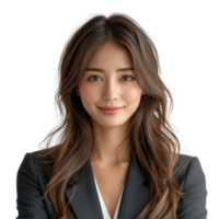 AI generated Beautiful business asian woman smiles Isolated on transparent background. png