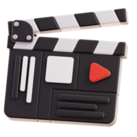 Clapperboard Movie Production device and tools 3D Illustration png