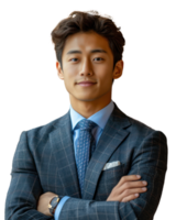 Asian businessman smiling Isolated on a clear background. png