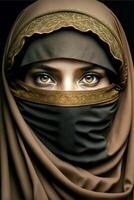 ai generado mujer en hijab foto