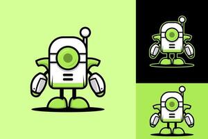 futurista robot mascota moderno ilustración logo diseño vector