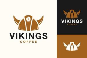vikingo café café bar logo diseño vector