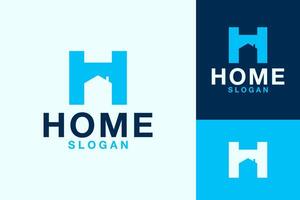 letra h hogar real inmuebles logo diseño vector