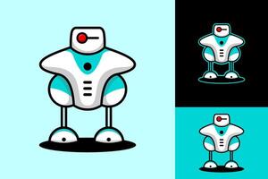 futurista robot mascota moderno ilustración logo diseño vector