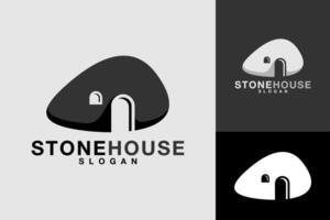 Stone House Primitive Logo Design vector