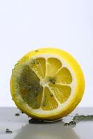 AI generated Food waste concept. Moldy lemon. AI generated photo