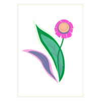 postagem selos com flores png