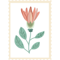 postagem selos com flores png