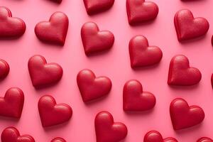 AI generated Cookies in the shape of hearts for Valentine's Day. AI generated photo