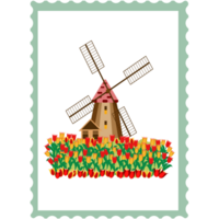 Postage stamps with flowers. png