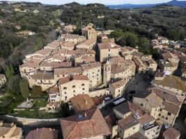 Casale Marittimo Tuscany Italy aerial view photo