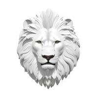 AI generated Head of lion stucco isolated on white background photo