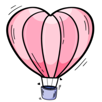 el globo con un corazón conformado diseño, un linda dibujos animados estilo png