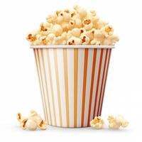 AI generated Fresh popcorn in paper cup photo