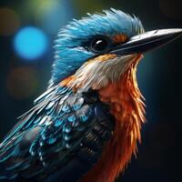 AI generated Hyper-Realistic beautiful colorful Bird photo