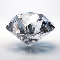 AI generated Hyper-realistic diamond on a white background photo