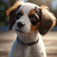 AI generated photo realistic cute puppy, photo of pet dog