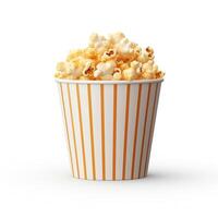 AI generated Fresh popcorn in paper cup photo