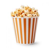 AI generated Fresh popcorn in paper cup photo