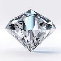 AI generated Hyper-realistic diamond on a white background photo